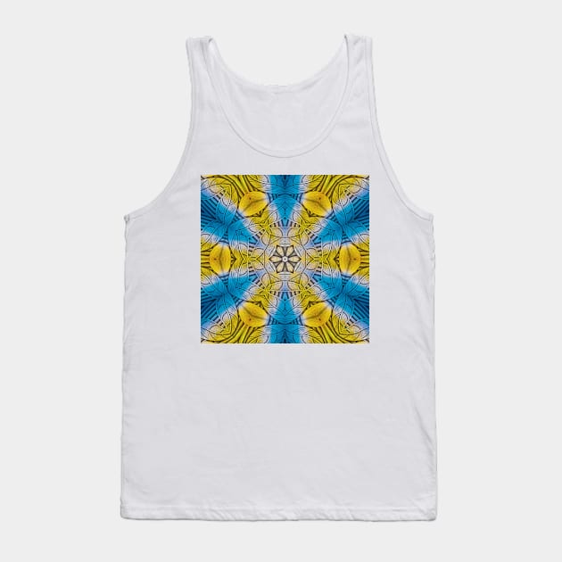 radial yellow gold floral fantasy in square format Tank Top by mister-john